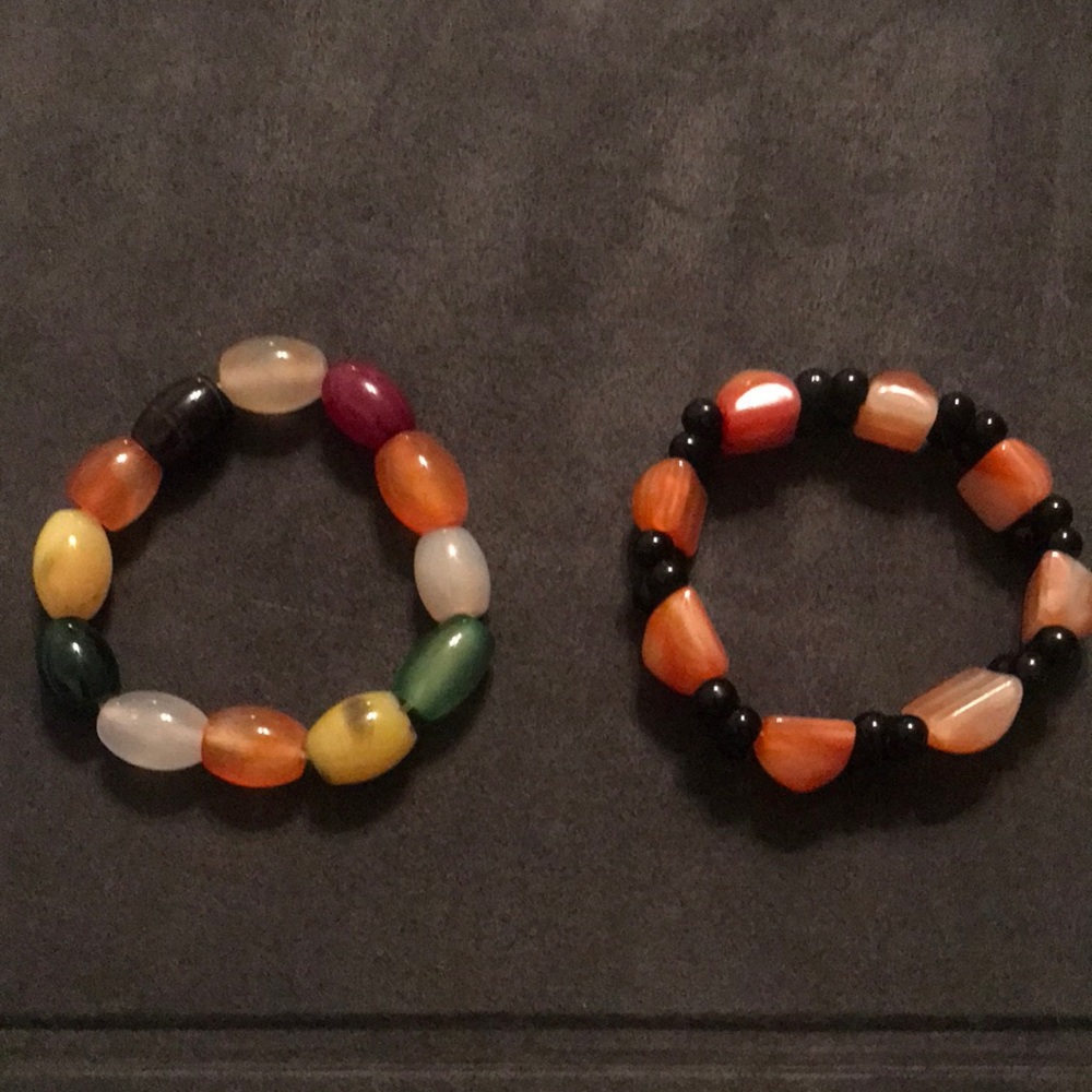 Multi color stones elastic bracelets